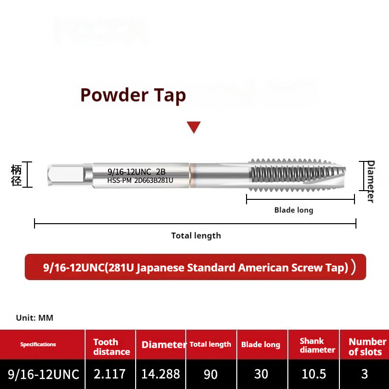 2125-281U American powder screw tip machine with tap spiral tapping series Japanese standard powder high-speed steel tap Shandong Denso Pricision Tools Co.,Ltd.